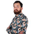SORBINO-FINE QUALITY-TROPICAL FLORAL PRINT-COTTON SHIRT