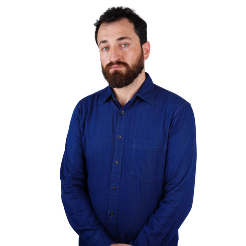 UNIQLO-INDIGO DENIM-PREMIUM-FULL SLEEVE-CASUAL SHIRT | DENIM BLUE