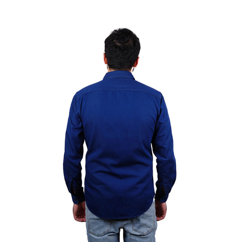 UNIQLO-INDIGO DENIM-PREMIUM-FULL SLEEVE-CASUAL SHIRT | DENIM BLUE