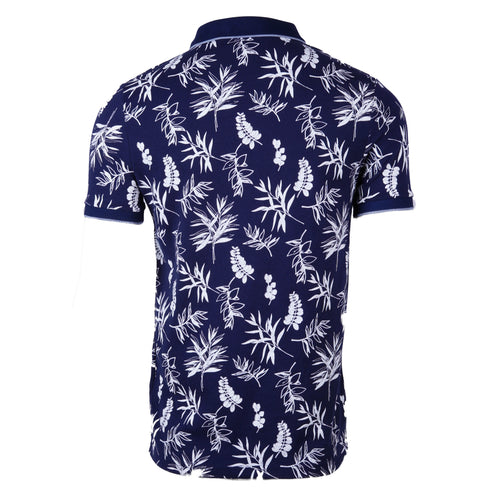 JULES WHITE FLORAL SHORT SLEEVE POLO SHIRT | DARK NAVY