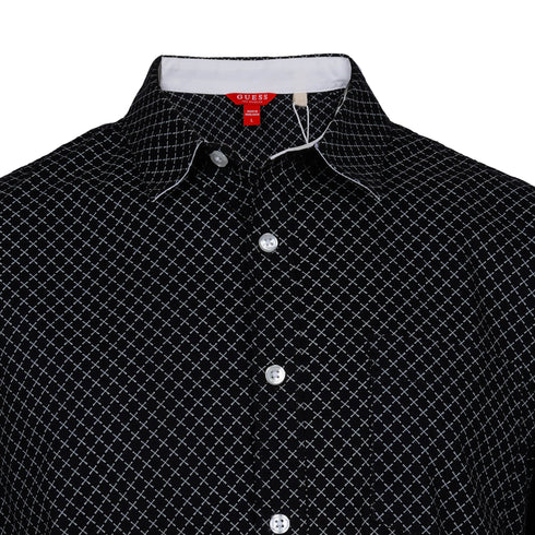 GUESS-LOS ANGELES-PRINTED-SLIM FIT-CASUAL SHIRT | BLACK
