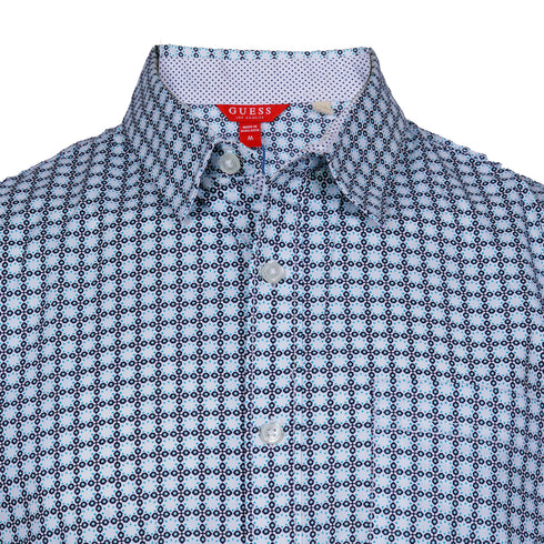 GUESS-LOS ANGELES-PRINTED-SLIM FIT-CASUAL SHIRT | WHITE