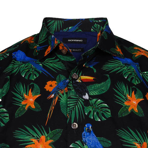 SORBINO-FINE QUALITY-TROPICAL PRINT-COTTON SHIRT