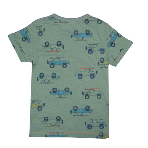 HEMA KIDS T SHIRTS CARS | LIGHT GREEN