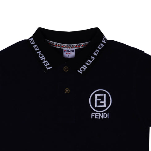 FENDI KIDS POLO SHIRTS BOYS | NAVY BLUE
