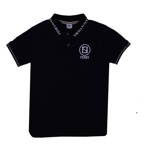 FENDI KIDS POLO SHIRTS BOYS | NAVY BLUE