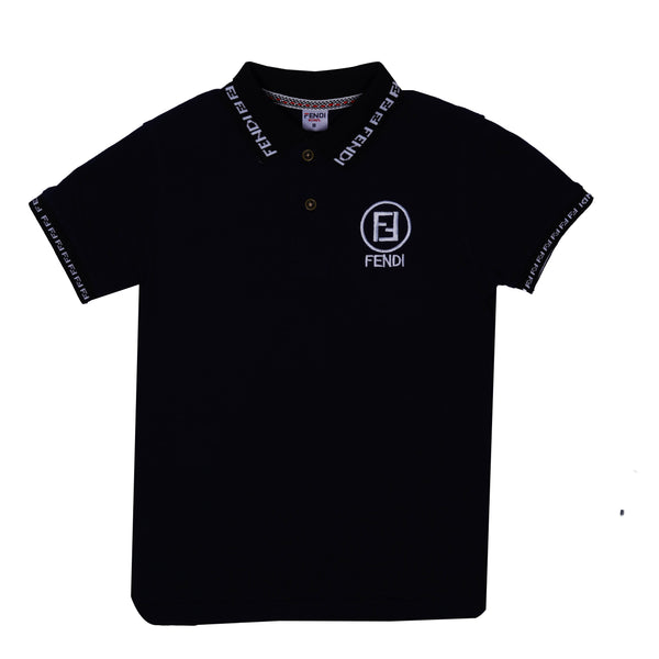 FENDI KIDS POLO SHIRTS BOYS | NAVY BLUE