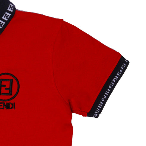 FENDI KIDS-POLO SHIRTS-BOYS | ORANGE | RED