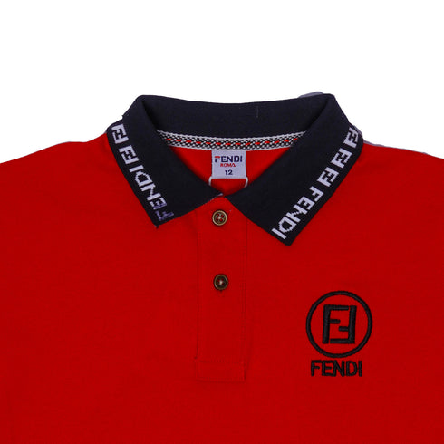 FENDI KIDS-POLO SHIRTS-BOYS | ORANGE | RED