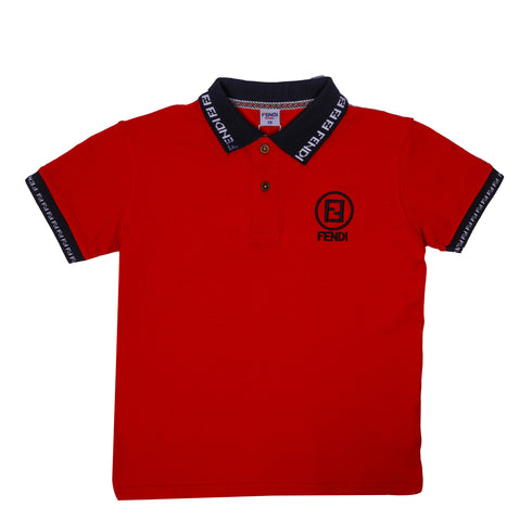 FENDI KIDS-POLO SHIRTS-BOYS | ORANGE | RED