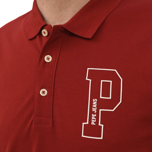PEPE JEANS LONDON JET COTTON POLO SLIM FIT | MAROON