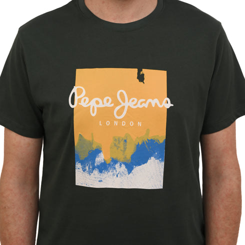 PEPE JEANS LONDON-OLDWIVE REFULAR FIT-T-SHIRT | GREEN