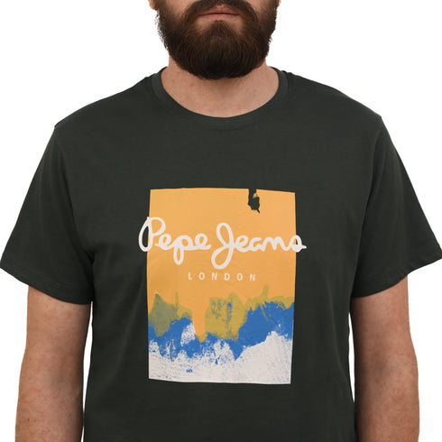 PEPE JEANS LONDON-OLDWIVE REFULAR FIT-T-SHIRT | GREEN
