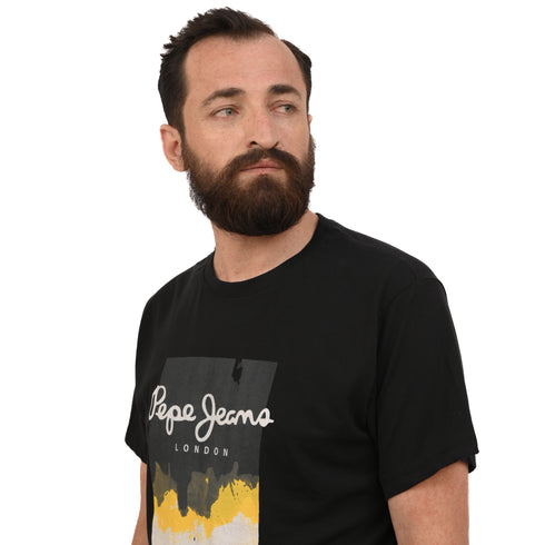 PEPE JEANS LONDON-OLDWIVE REGUALR FIT T-SHIRT | BLACK