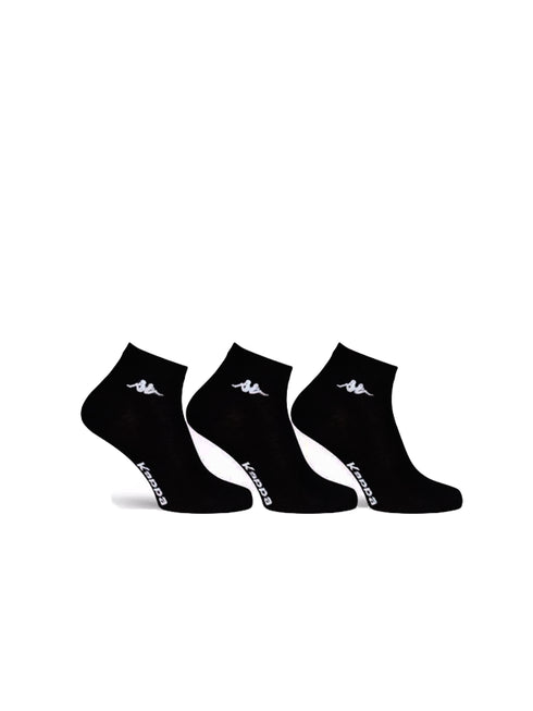 KAPPA- 3 PAIRS OF HALF SOCKS MAN-WOMAN-UNISEX | BLACK