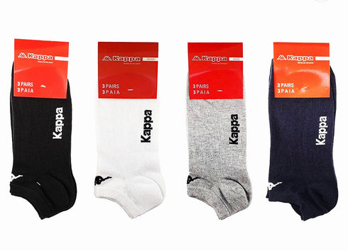 KAPPA- 3 PAIRS OF HALF SOCKS MAN-WOMAN-UNISEX | L GREY