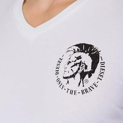 Diesel V-Neck White T-Shirt – Soft, Stretchable & Stylish