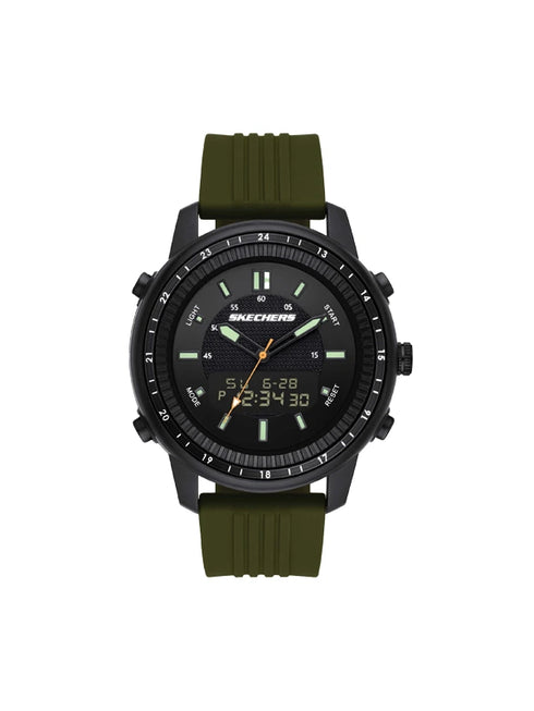 SKECHERS black & green analog digital watch for men