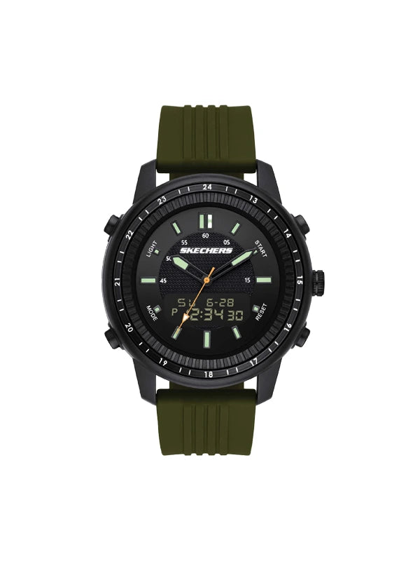 SKECHERS black & green analog digital watch for men