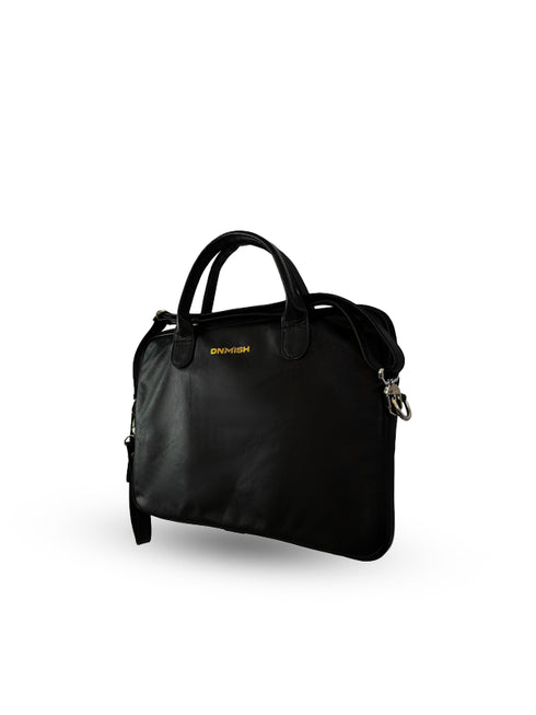 DENIMISH LEATHER BAG | BLACK