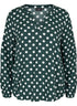 ZIZZI LONG-SLEEVED VISCOSE BLOUSE WITH V-NECK | GREEN