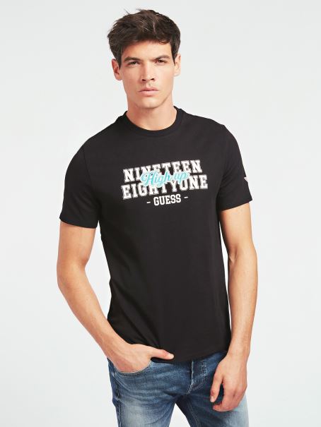 GUESS - NINETEEN EIGHTYONE EDITION REGULAR FIT T-SHIRT | BLACK