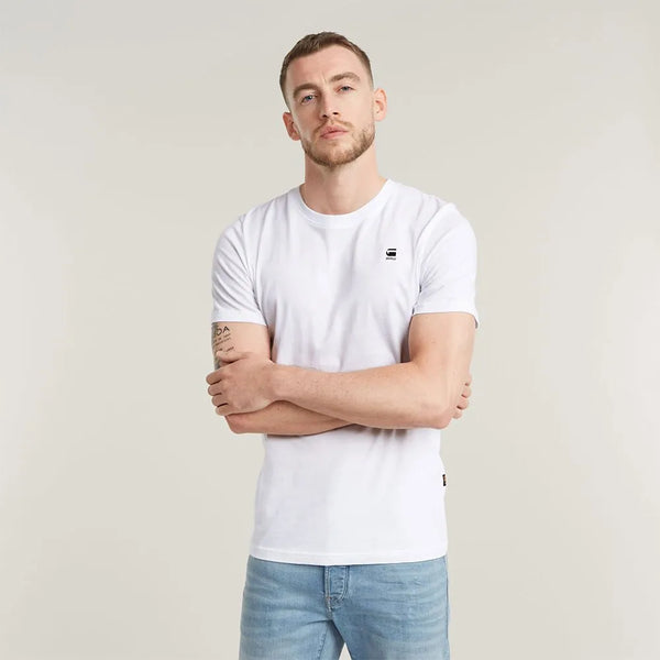 G-Star Raw White Slim Fit Round Neck T-Shirt – Trendy & Comfortable