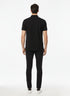 HUGO BOSS PREMIUM POLO SHIRT - BLACK LEATHER LOGO PATCH | BLACK