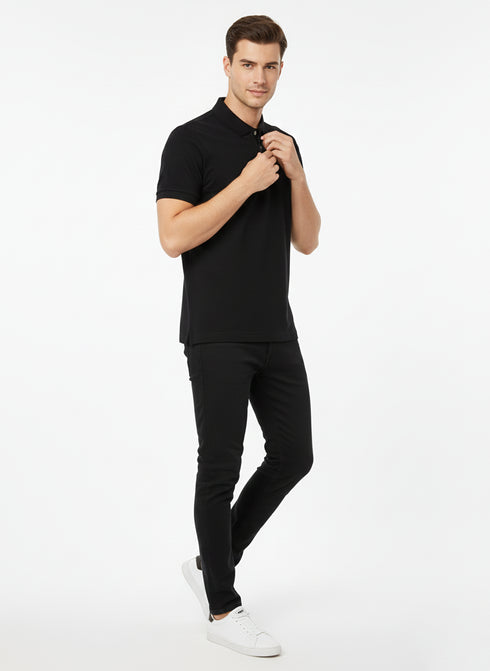 KAPPA CLASSIC POLO SHIRT FOR MEN | BLACK