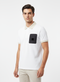 HUGO BOSS PREMIUM POLO SHIRT - BLACK LEATHER LOGO PATCH | WHITE