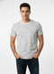 MEN’S PREMIUM STRPED COTTON T-SHIRT - JACK & JONES STYLE | WHITE & GREY