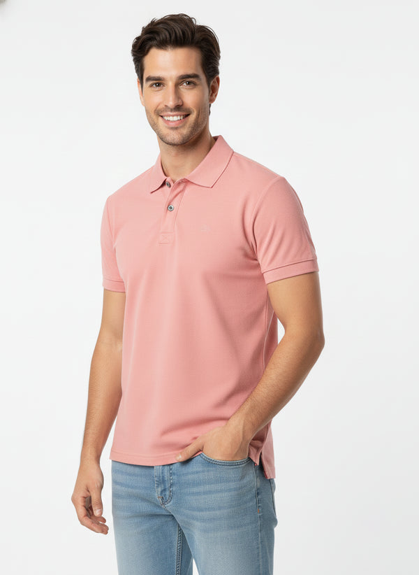 EDC SIGNATURE SOFT PINK PREMIUM COTTON POLO SHIRT