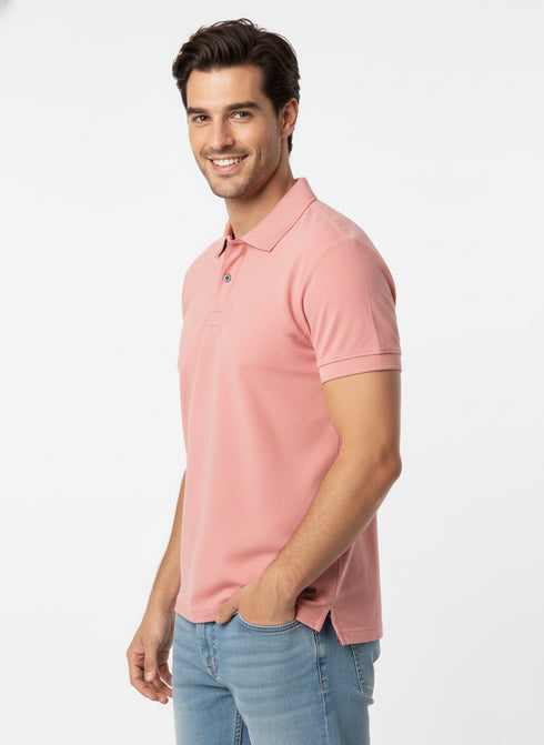 EDC SIGNATURE SOFT PINK PREMIUM COTTON POLO SHIRT