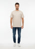 JACK & JONES PREMIUM ROUND NECK T-SHIRT FOR MEN | BEIGE