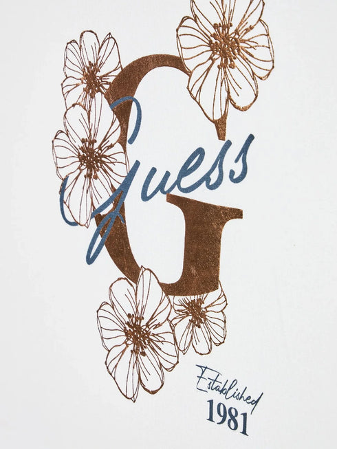 White Guess Kids T-Shirt – Soft cotton short-sleeve tee for boys & girls. Trendy, comfortable, and perfect for everyday wear. Shop premium kids' t-shirts now!