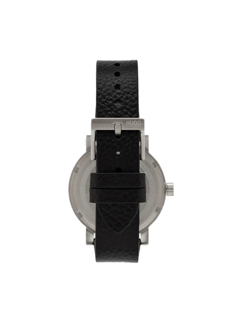 HUGO BOSS black leather strap watch for men