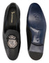 BILLIONAIRE CREST DEERSKIN LOAFERS | BLACK