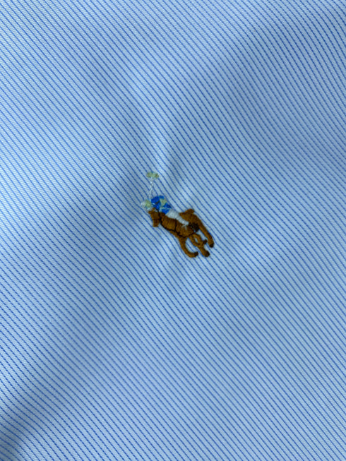 RALPH LAUREN MEN'S PREMIUM OXFORD SHIRT | WHITE & BLUE STRIPES