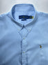 RALPH LAUREN MEN'S PREMIUM OXFORD SHIRT | WHITE & BLUE STRIPES