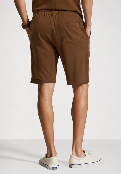 POLO RALPH LAUREN T-SHIRT & SHORT CO-ORD SET CUSTOM SLIM FIT | BROWN