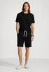 POLO RALPH LAUREN T-SHIRT & SHORT CO-ORD SET CUSTOM SLIM FIT | BLACK
