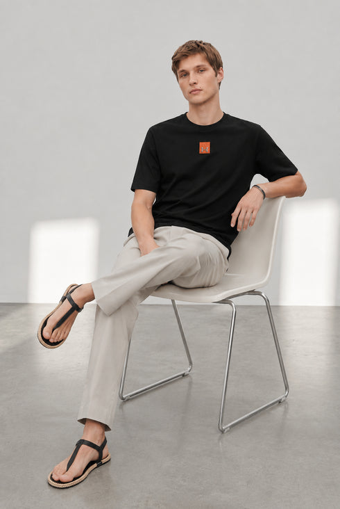 HERMES PARIS T-SHIRT LUXURY MERCERIZED COTTON | BLACK