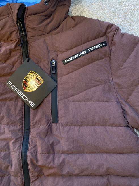 PORSCHE PREMIUM PUFFER JACKET FOR MEN | BROWN