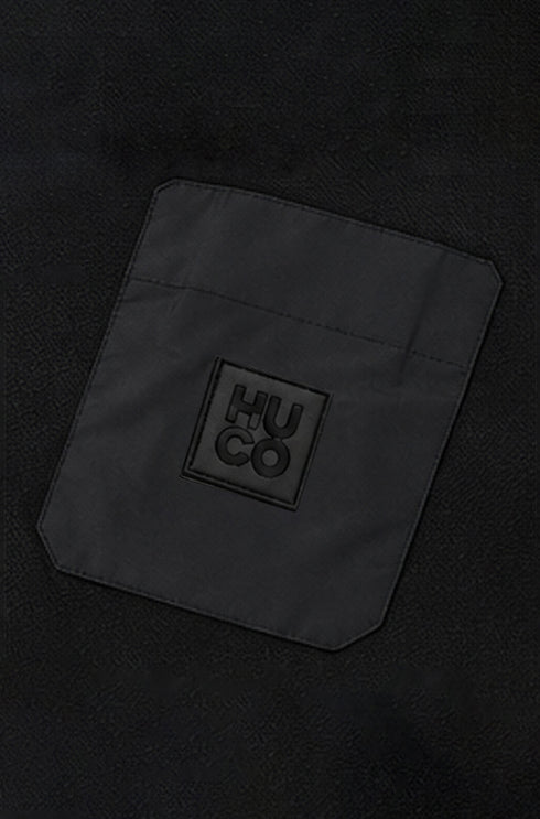 HUGO BOSS PREMIUM POLO SHIRT - BLACK LOGO PATCH | BLACK