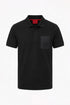 HUGO BOSS PREMIUM POLO SHIRT - BLACK LOGO PATCH | BLACK