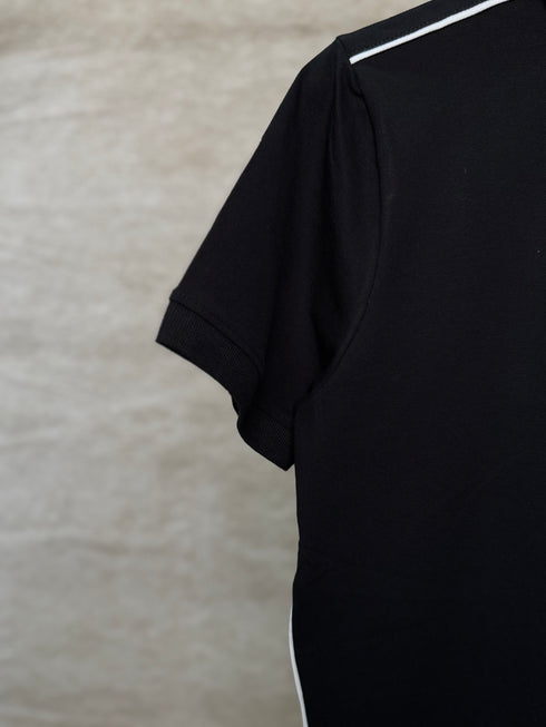 PRADA PIQUE MEN'S POLO EMBROIDERY LOGO | BLACK