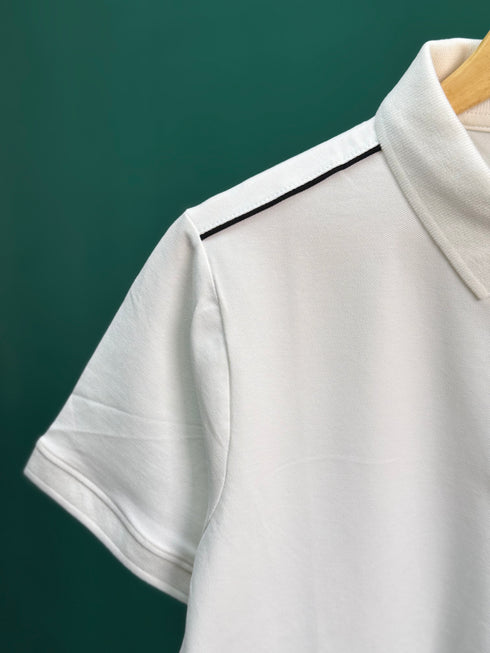 PRADA PIQUE MEN'S POLO EMBROIDERY LOGO | WHITE