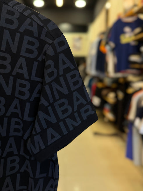 BALMAIN PARIS PREMIUM MEN'S PRINTED POLO SHIRT | BLACK