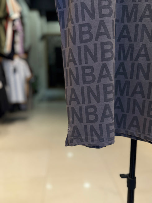 BALMAIN PARIS PREMIUM MEN'S PRINTED POLO SHIRT | BROWN