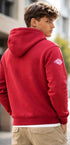 SUBLEVEL MEN’S PREMIUM HOODIE WITH EMBROIDERED LOGO – CLUB LANE STYLEl | RED